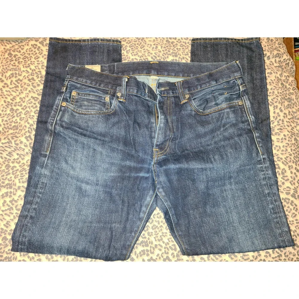J. Crew Skinny Jeans men's 32X32 Denim Straight Leg Zip Fly Outdoor Wear (AAA)